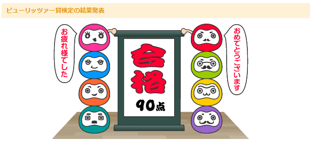 ピューリッツァー賞検定の保存結果、90点・合格